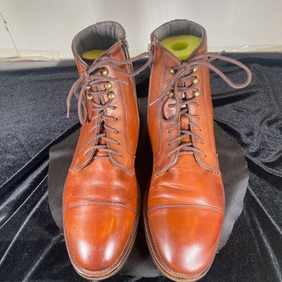 Vintage Steve Madden Men\'s 8.5 , Brown Leather Lace Up Boot with inside zippers main image 12